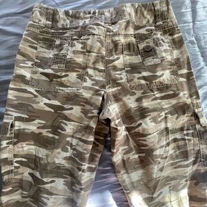 LOFT Brown and Tan Camouflage Capri’s